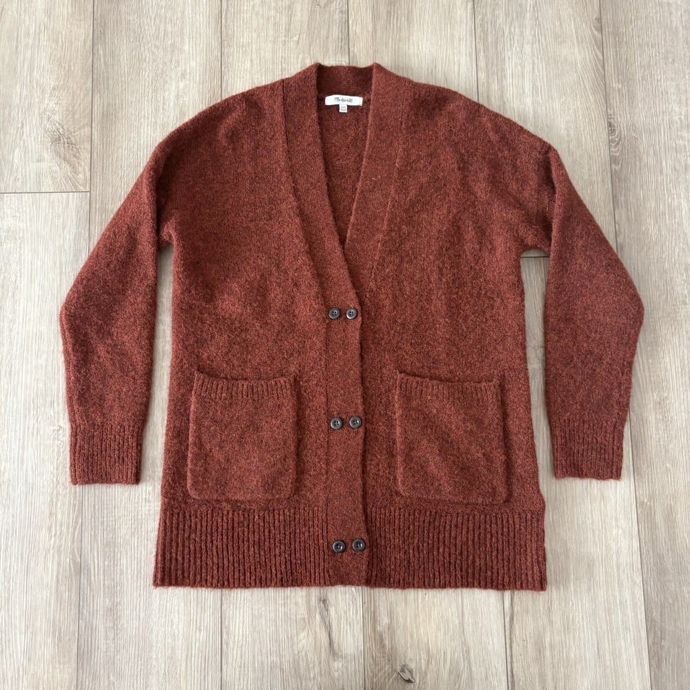 Madewell Allston‎ Double Button Cardigan Sweater Women XXS Brown Oversized